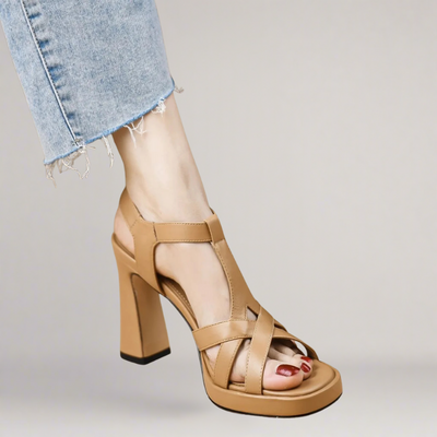 Amaya™ | Handmade Faux Leather High Heel Sandal