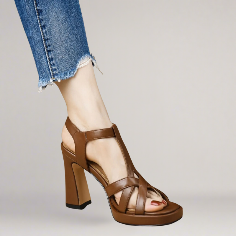 Amaya™ | Handmade Faux Leather High Heel Sandal