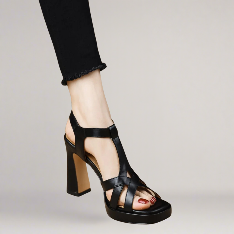 Amaya™ | Handmade Faux Leather High Heel Sandal