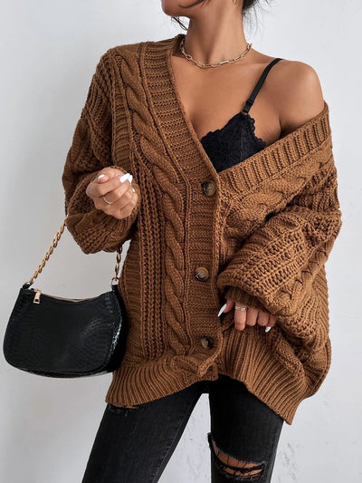Chunky Cable Knit Cardigan | Oversized