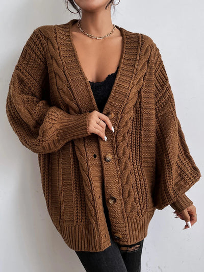 Chunky Cable Knit Cardigan | Oversized