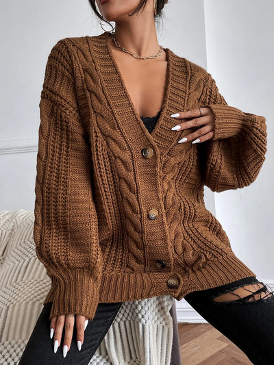 Chunky Cable Knit Cardigan | Oversized
