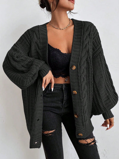 Chunky Cable Knit Cardigan | Oversized