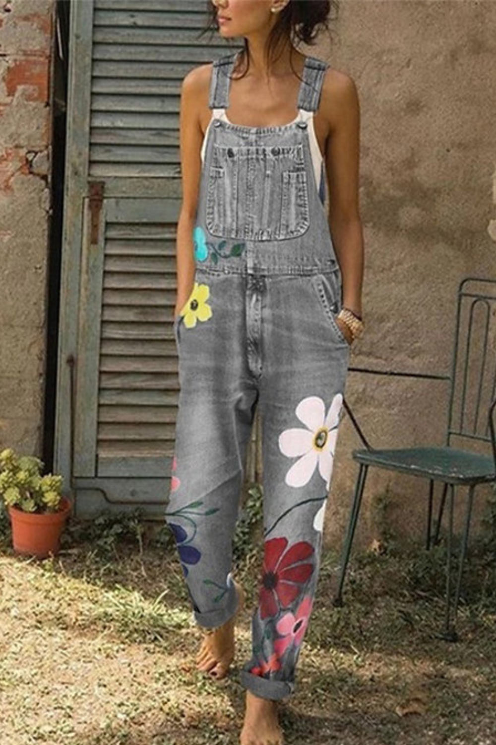 Tracey™ | Sleeveless Denim Overalls