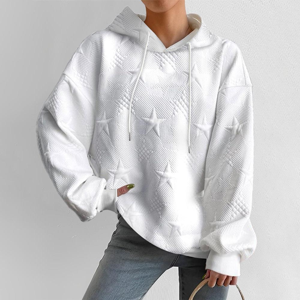 Chloe™ | Women’s Embossed Star Hoodie with Long Sleeves