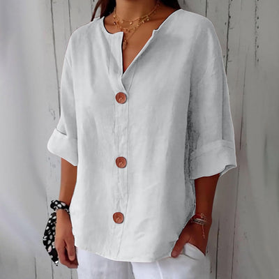 Noora™ | Relaxed linen blouse for timeless elegance