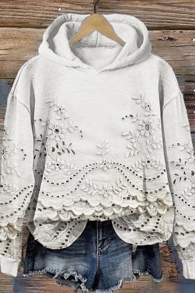 Striped Lace Hoodie