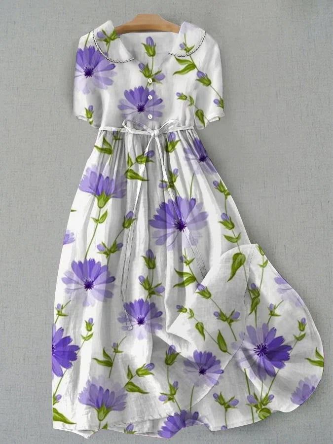 Sage - Vintage Floral Dress