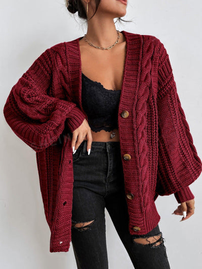 Chunky Cable Knit Cardigan | Oversized