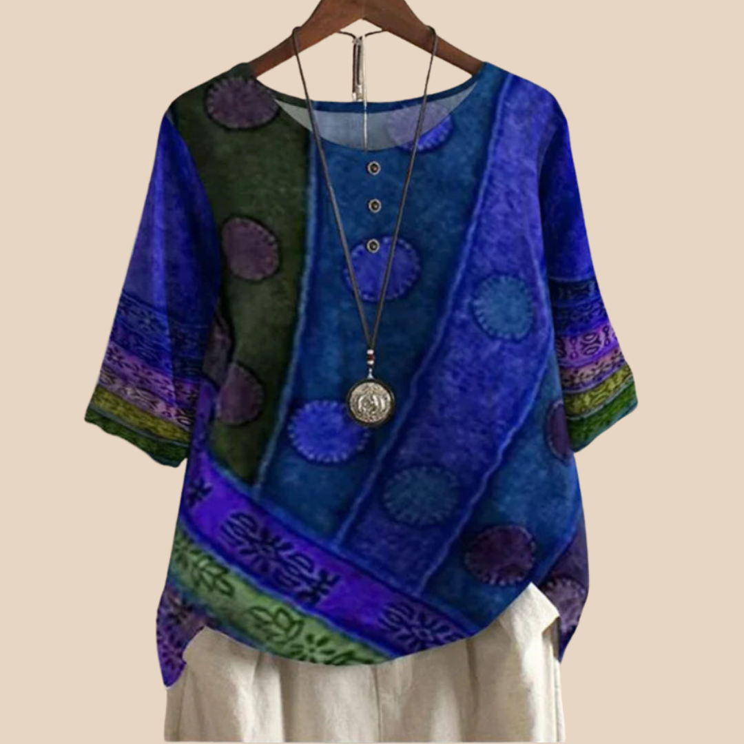 Noora™ | Maggie – Soft Top with Artistic Print