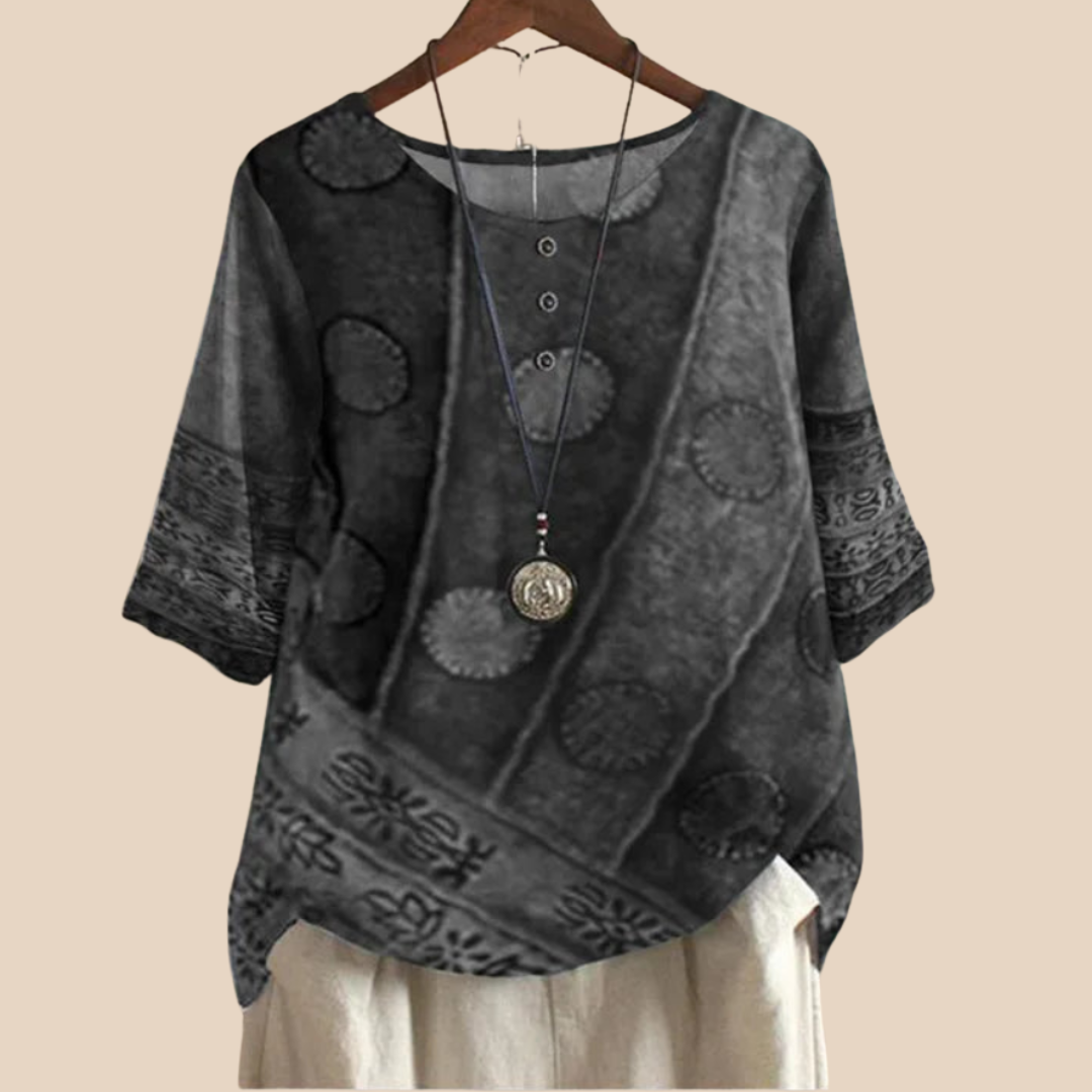 Noora™ | Maggie – Soft Top with Artistic Print