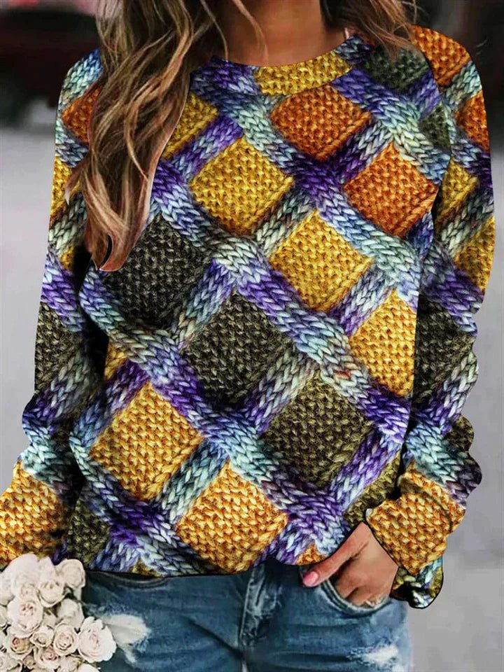 Zerelle Printed Wool Pullover