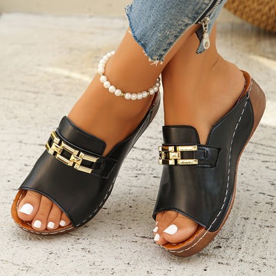 Margaux™ Gold-Link Slide Sandals