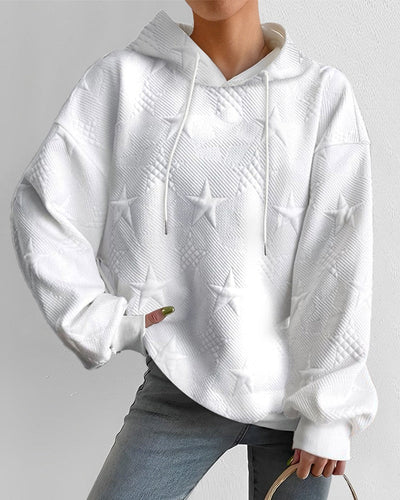 Chloe™ | Women’s Embossed Star Hoodie with Long Sleeves