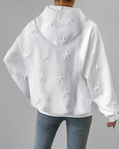 Chloe™ | Women’s Embossed Star Hoodie with Long Sleeves