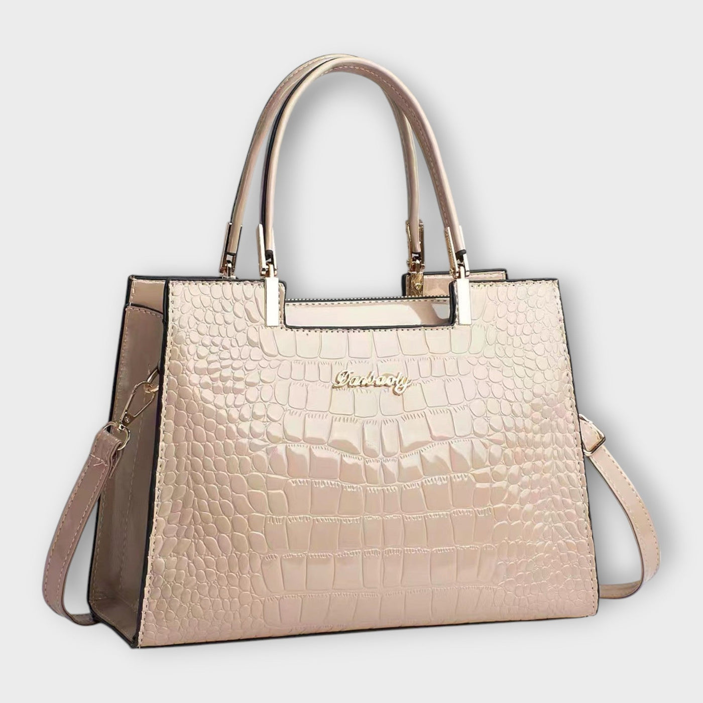 Claire™ | Glossy Crocodile Leather Handbag
