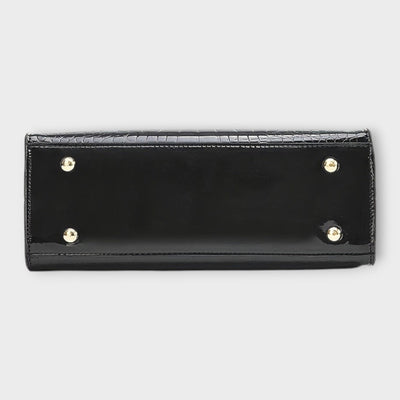 Claire™ | Glossy Crocodile Leather Handbag