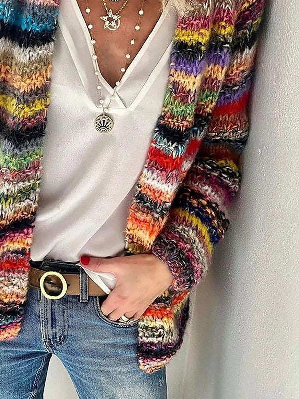 Colourful Knit Cardigan | Stripes