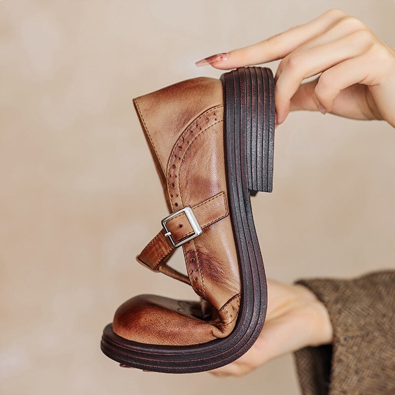 VELDA | Elegant Leather Mary Janes