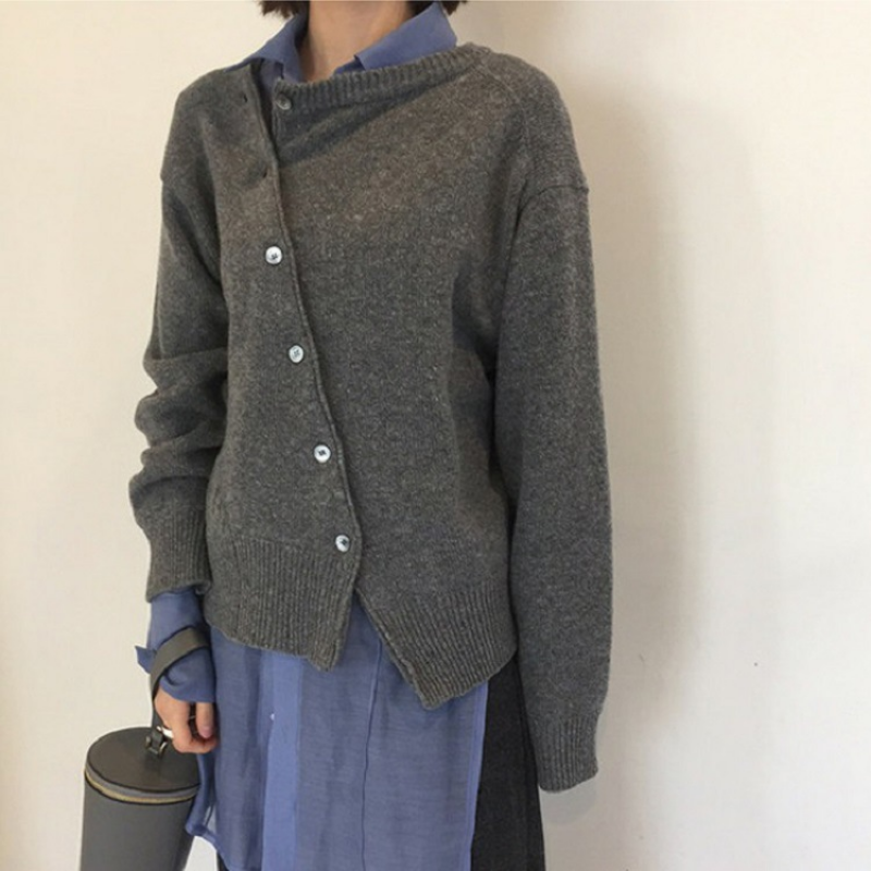 Asymmetrical Button Cardigan | Casual Fit