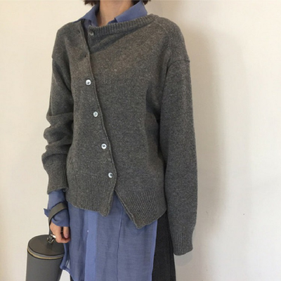 Asymmetrical Button Cardigan | Casual Fit