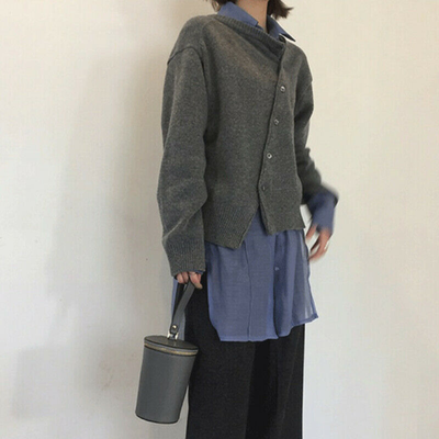 Asymmetrical Button Cardigan | Casual Fit