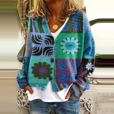 Floral Knit Cardigan | Button-Up